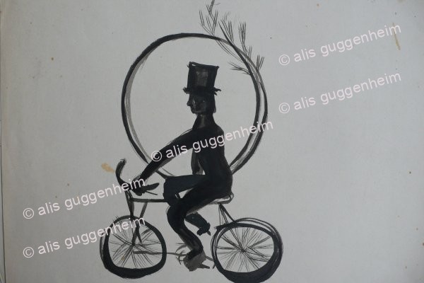 Kaminfeger auf Fahrrad