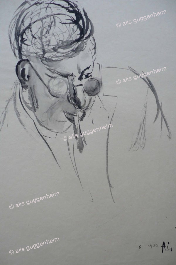 Männerportrait mit Brille und Zigarette rauchend