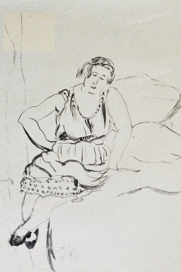 Frau sitzend