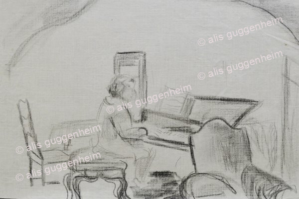 Frau an Klavier