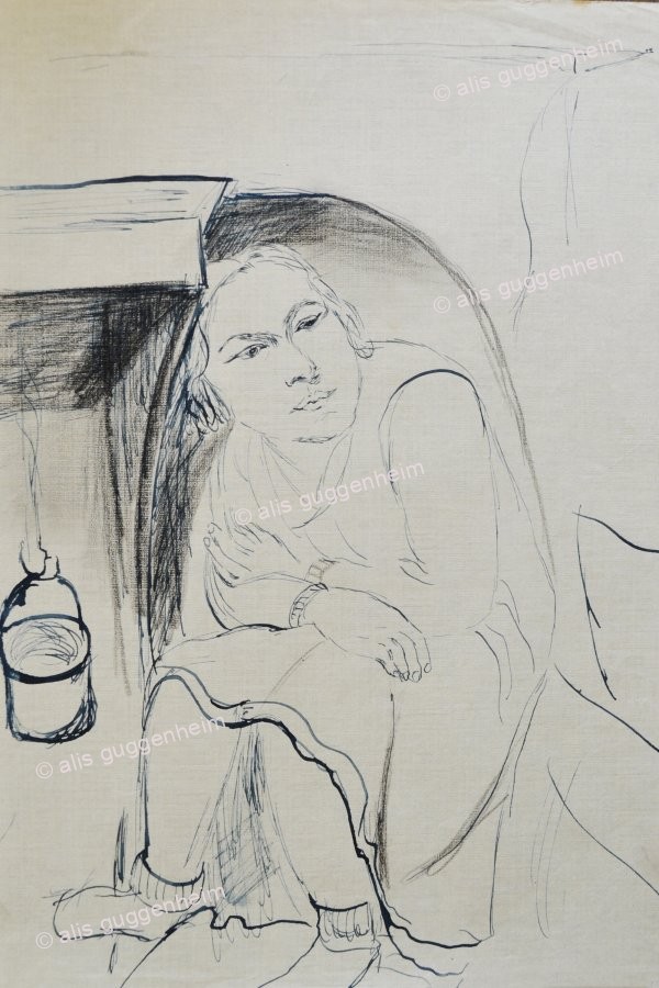 Frau sitzend