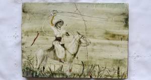 Reiter schwingt Lasso